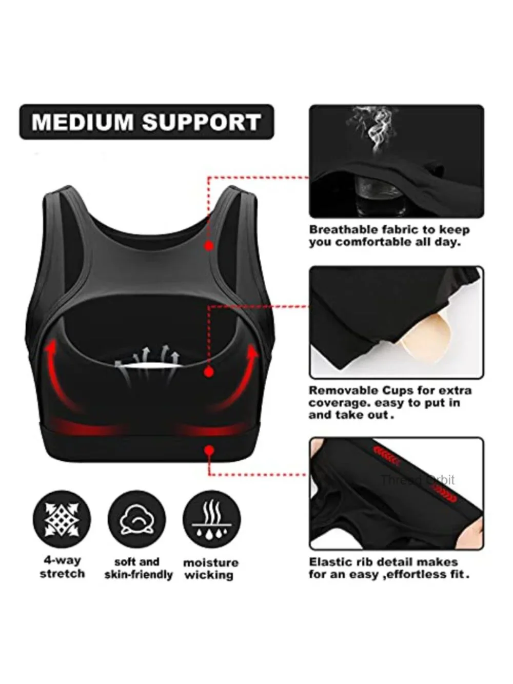 Push Up Sports Bra Women Sexy Cutout Medium Support Removable Cups Yoga